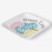 Minimale bunny Line Art Easter Eggs Spring Papieren Bordje (Gebogen)