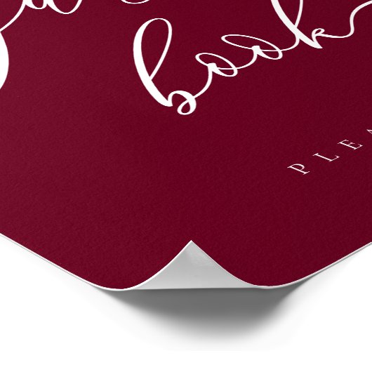 Minimale Burgundy Ceremonie Feest Viering Gast Poster (Hoek)