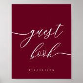 Minimale Burgundy Ceremonie Feest Viering Gast Poster (Voorkant)