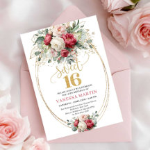 Minimale Burgundy Witte Gouden Sweet Sixteen Uitno