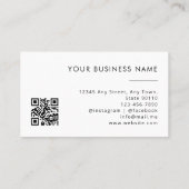 Minimale Business Logo Professional Photo QR-code Visitekaartje (Achterkant)