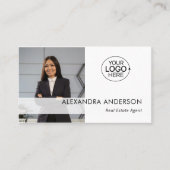 Minimale Business Logo Professional Photo QR-code Visitekaartje (Voorkant)