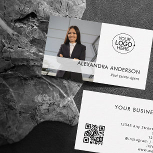 Minimale Business Logo Professional Photo QR-code Visitekaartje