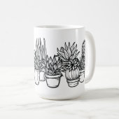 Minimale Cactus in Pot – Black Ink Botanisch Koffiemok (Voorkant rechts)