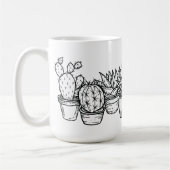 Minimale Cactus in Pot – Black Ink Botanisch Koffiemok (Links)