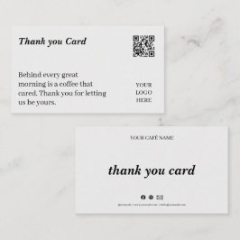 Minimale Café Bedankt Loyalty Card Visitekaartje