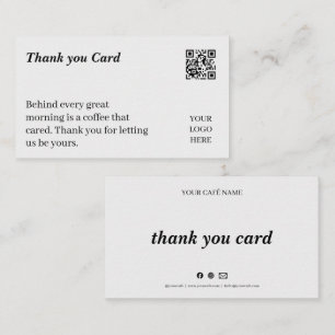 Minimale Café Bedankt Loyalty Card Visitekaartje