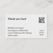 Minimale Café Bedankt Loyalty Card Visitekaartje (Voorkant)