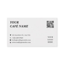 Minimale Café Contact Loyalty Card