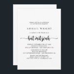 Minimale Calligrafie-bat Mitzvah-uitnodiging Kaart<br><div class="desc">Deze minimalistische kalligrafie bat mitzvah-uitnodiging is perfect voor een roestvrijvleermuis mitzvah. Het eenvoudige en elegante ontwerp kenmerkt klassieke en fancy manuscripttypografie in zwart-wit.</div>