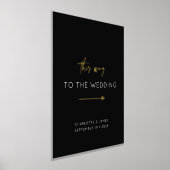 Minimale Calligrafie Black White Arrow Wedding Sig Folie Afdrukken (Laagn)