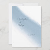 Minimale Calligrafie Blauwe Waterverf sparen de Da Kaart (Voorkant)