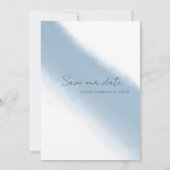 Minimale Calligrafie Blauwe Waterverf sparen de Da Kaart (Achterkant)