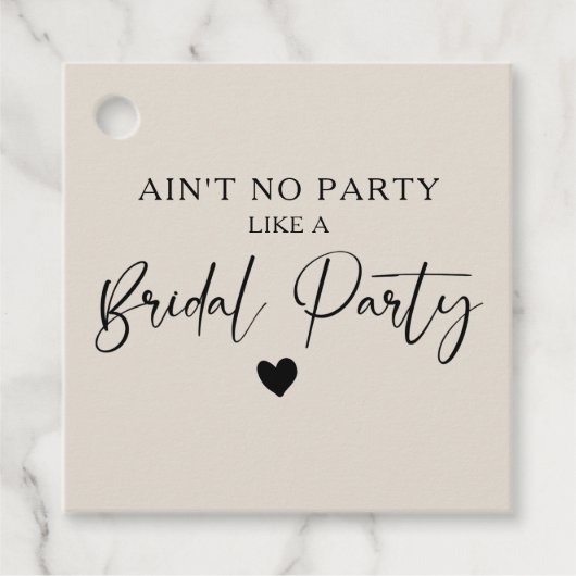 Minimale Calligrafie Bridal Party Bedankjes Labels (Voorkant)
