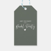 Minimale Calligrafie Bridal Party Cadeaulabel (Voorkant)