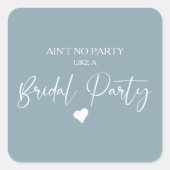 Minimale Calligrafie Bridal Party Vierkante Sticker (Voorkant)