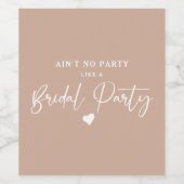 Minimale Calligrafie Bridal Party Wijn Etiket (Enkel label)