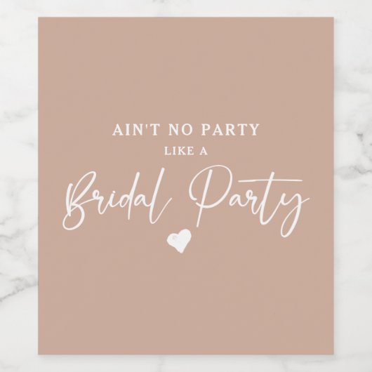 Minimale Calligrafie Bridal Party Wijn Etiket (Enkel label)