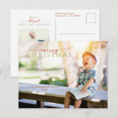 Minimale Calligrafie-groet en foto Briefkaart (Voorkant / Achterkant)