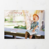 Minimale Calligrafie-groet en foto Drieluik Wenskaart (Cover)