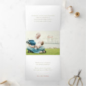 Minimale Calligrafie-groet en foto Drieluik Wenskaart (Binnen)