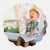 Minimale Calligrafie-groet en foto Ornament Kaart (Voorkant)