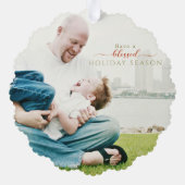 Minimale Calligrafie-groet en foto Ornament Kaart (Achterkant)