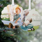 Minimale Calligrafie-groet en foto Ornament Kaart