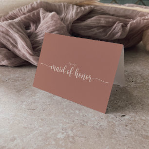 Minimale Calligrafie Terracotta Bridal Party Bedankkaart