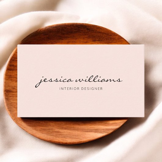Minimale Calligraphy Roze Boutique Visitekaartje