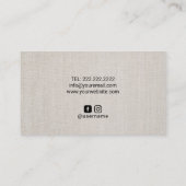 Minimale  camera Classy Linen fotografie Visitekaartje (Achterkant)