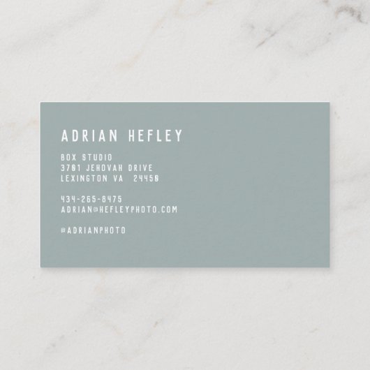 Minimale camera fotograaf Mint Two Side Visitekaartje (Achterkant)