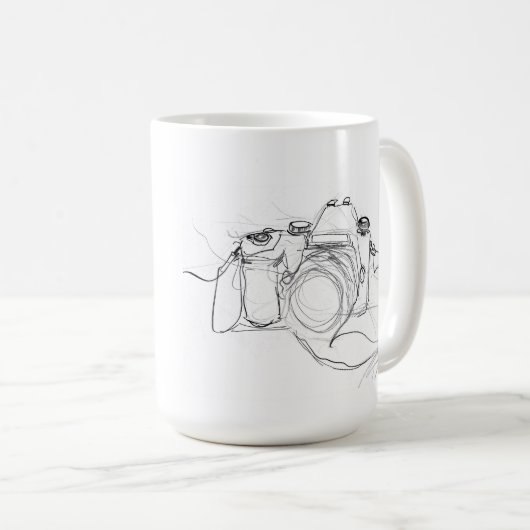  minimale camerasketch koffiemok (Voorkant rechts)