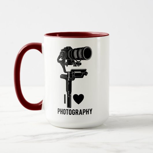 Minimale Cameratekening Fotografie Mok (Links)