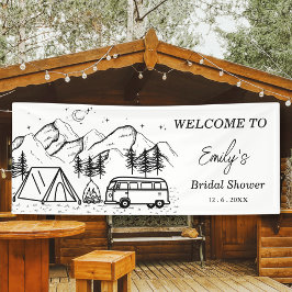 Minimale Camping Zwart Wit Bruidsdouche Spandoek