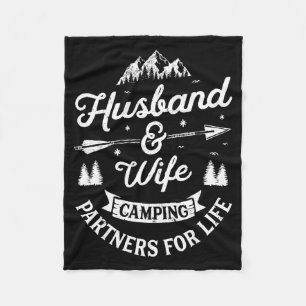 Minimale campingpartners voor man en vrouw fleece deken