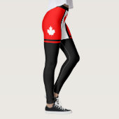 Minimale Canadese kleuren met een Maple op zwart Leggings (Rechts)