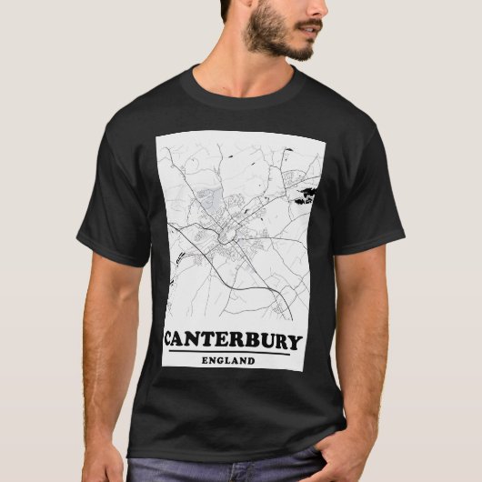 Minimale Canterbury Kaart T-shirt (Voorkant)