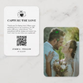 Minimale 'Capture the Love' QR-code bord Informatiekaartje (Voorkant / Achterkant)