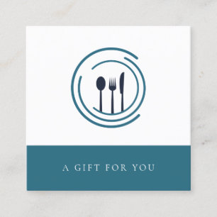 Minimale catering cadeaubon  vierkante visitekaartje