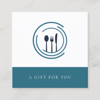 Minimale catering cadeaubon  vierkante visitekaartje