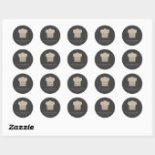 Minimale catering van Rustic Black Kraft Chef Pet Ronde Sticker (Vel)