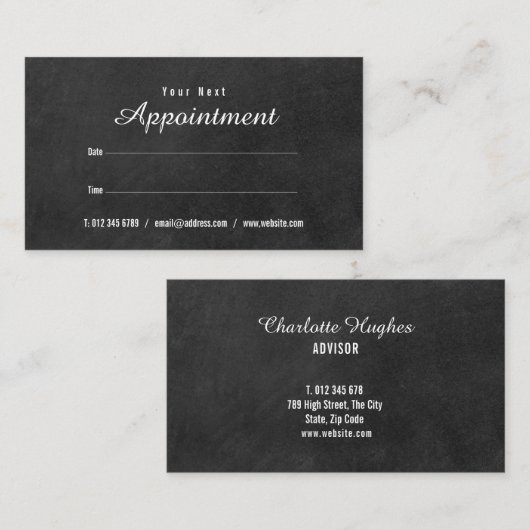 Minimale chalkboard-aanwijzingskaart visitekaartje (Voorkant / Achterkant)