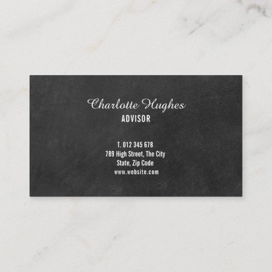 Minimale chalkboard-aanwijzingskaart visitekaartje (Achterkant)