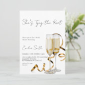 Minimale Champagne Bruidsdouche Kaart (Staand voorkant)