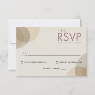 Minimale Champagne Ivoor Cirkels Huwelijk RSVP Kaa Kaartje