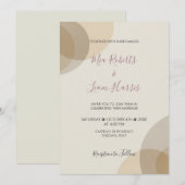 Minimale Champagne Ivoor Cirkels Huwelijksuitnodig Kaart (Voorkant / Achterkant)