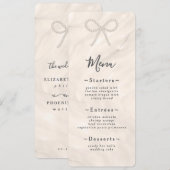 Minimale Champagne Parel Boog Bruiloftsreceptie Menu (Voorkant / Achterkant)