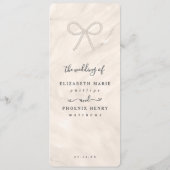 Minimale Champagne Parel Boog Bruiloftsreceptie Menu (Achterkant)
