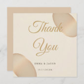 Minimale Champagne Pebble Ivory Wedding Bedankt (Voorkant / Achterkant)